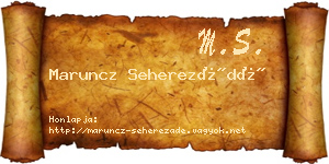 Maruncz Seherezádé névjegykártya